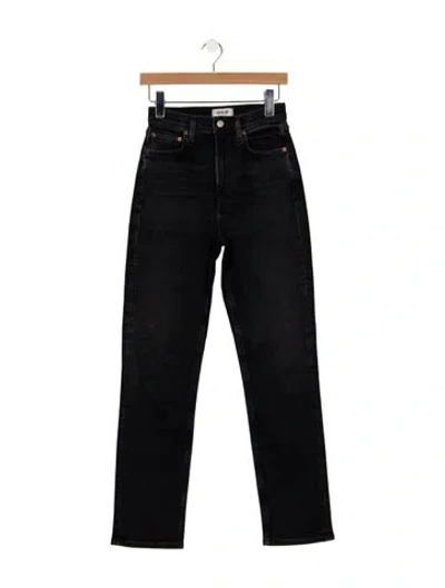 Pre-owned Agolde High-rise Straight Leg Jeans In Black