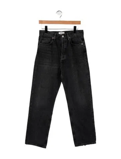 Pre-owned Agolde High-rise Straight Leg Jeans In Black