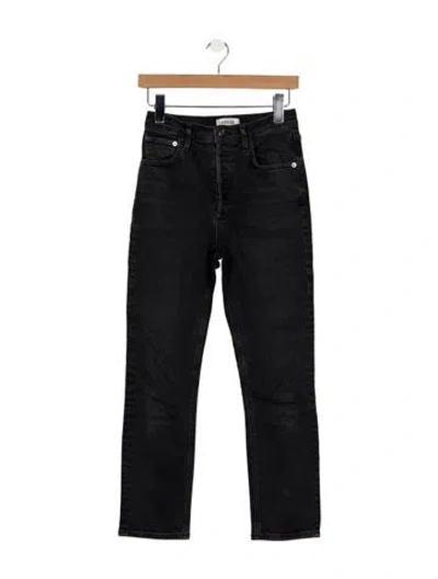 Pre-owned Agolde High-rise Straight Leg Jeans In Black