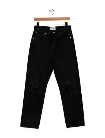 Pre-owned Agolde High-rise Straight Leg Jeans In Black