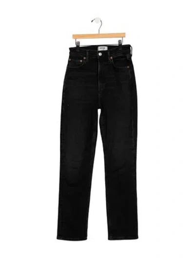 Pre-owned Agolde High-rise Straight Leg Jeans In Black