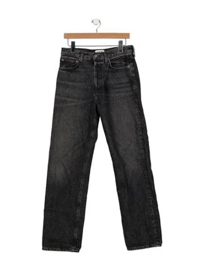 Pre-owned Agolde High-rise Straight Leg Jeans In Black