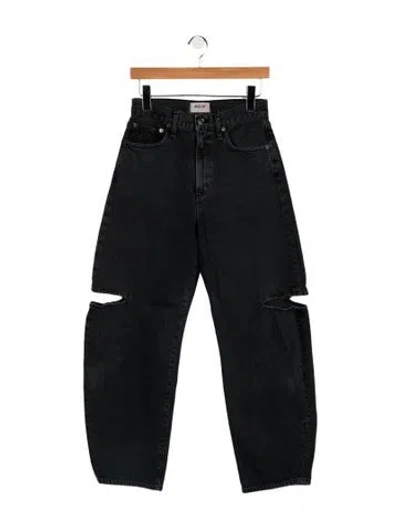 Pre-owned Agolde High-rise Straight Leg Jeans In Black