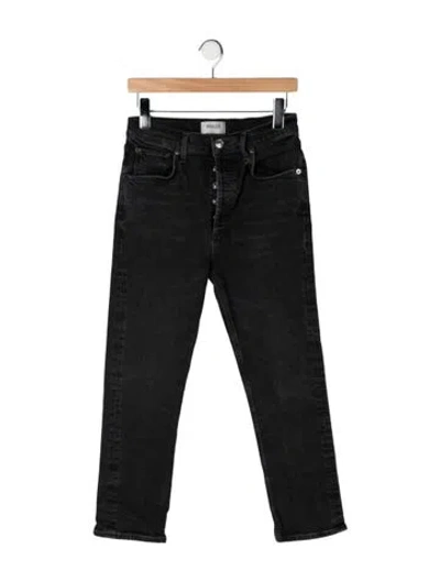 Pre-owned Agolde High-rise Straight Leg Jeans In Black