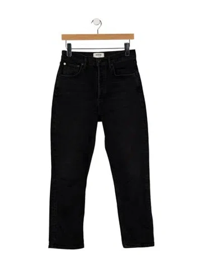 Pre-owned Agolde High-rise Straight Leg Jeans In Black