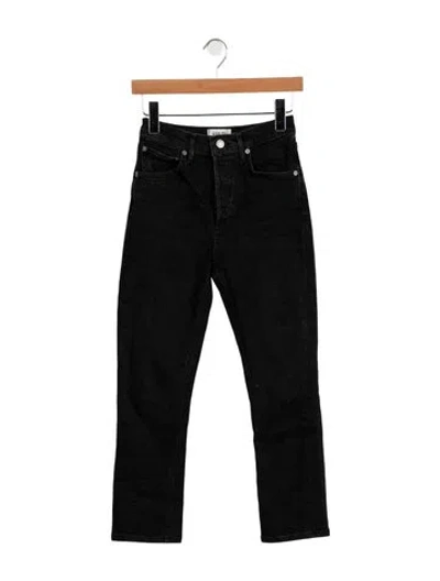 Pre-owned Agolde High-rise Straight Leg Jeans In Black