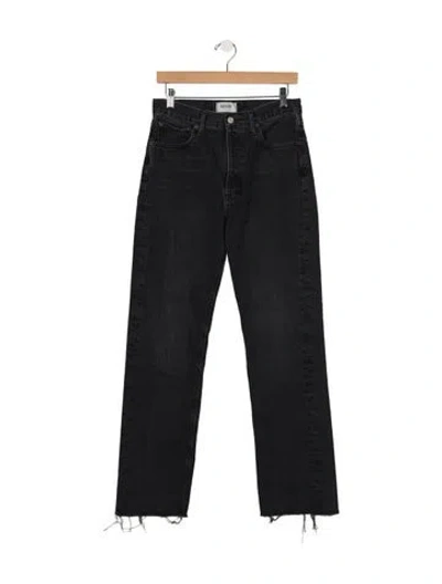 Pre-owned Agolde High-rise Straight Leg Jeans In Black