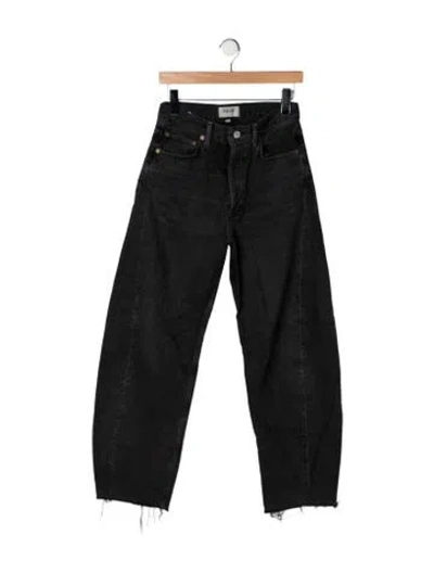 Pre-owned Agolde High-rise Straight Leg Jeans In Black