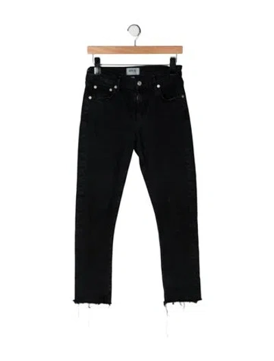 Pre-owned Agolde High-rise Straight Leg Jeans In Black