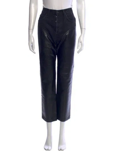 Pre-owned Agolde High-rise Straight Leg Jeans In Black