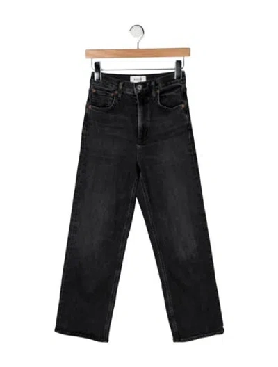 Pre-owned Agolde High-rise Straight Leg Jeans In Black