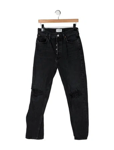 Pre-owned Agolde High-rise Straight Leg Jeans In Black