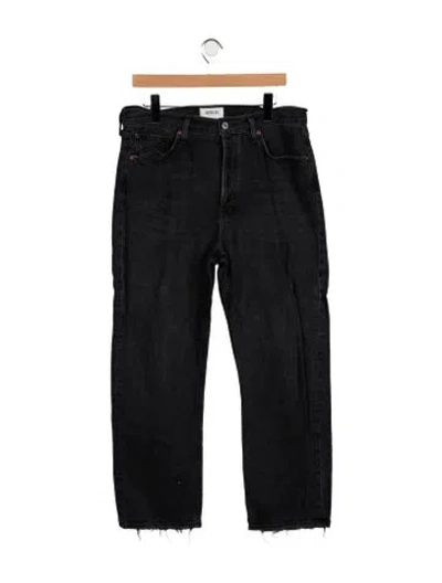 Pre-owned Agolde High-rise Straight Leg Jeans In Black