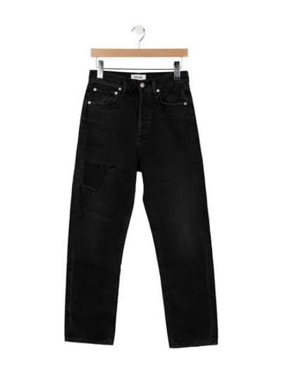 Pre-owned Agolde High-rise Straight Leg Jeans In Black