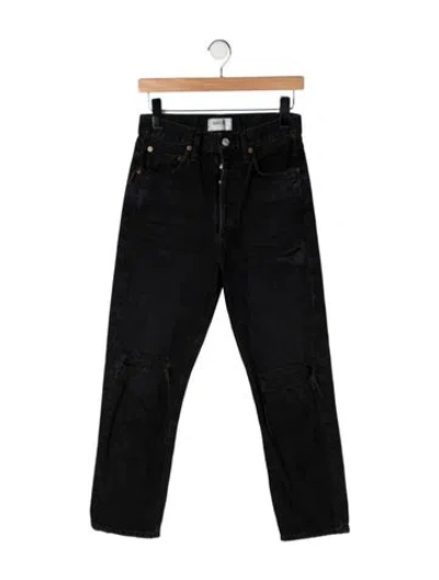 Pre-owned Agolde High-rise Straight Leg Jeans In Black