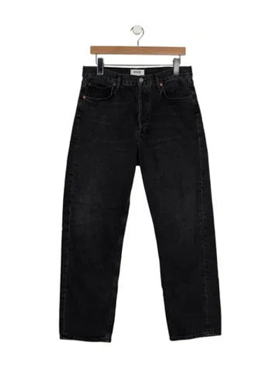 Pre-owned Agolde High-rise Straight Leg Jeans In Black