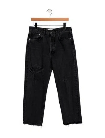 Pre-owned Agolde High-rise Straight Leg Jeans In Black