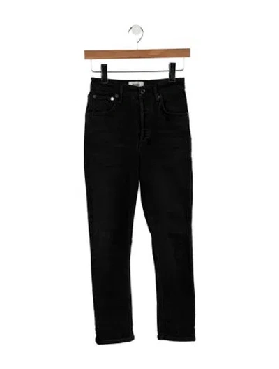 Pre-owned Agolde High-rise Straight Leg Jeans In Black