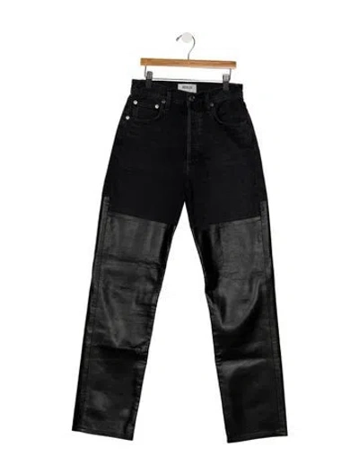 Pre-owned Agolde High-rise Straight Leg Jeans In Black