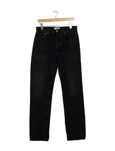 Pre-owned Agolde High-rise Straight Leg Jeans In Black