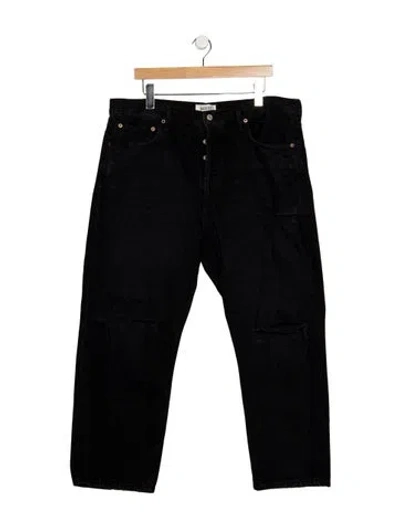 Pre-owned Agolde High-rise Straight Leg Jeans In Black