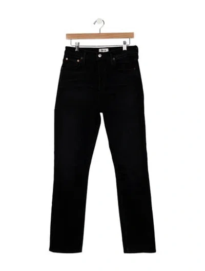 Pre-owned Agolde High-rise Straight Leg Jeans In Black