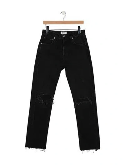 Pre-owned Agolde High-rise Straight Leg Jeans In Black