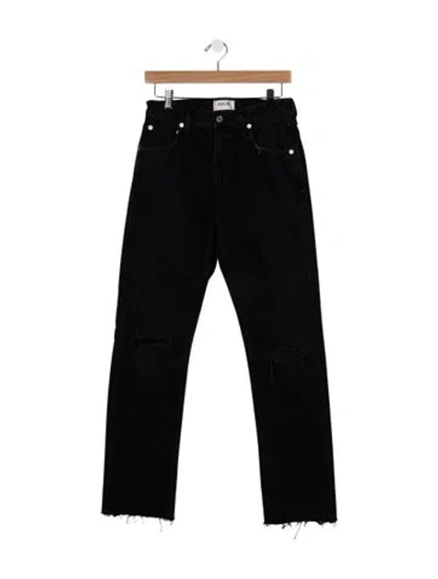 Pre-owned Agolde High-rise Straight Leg Jeans In Black