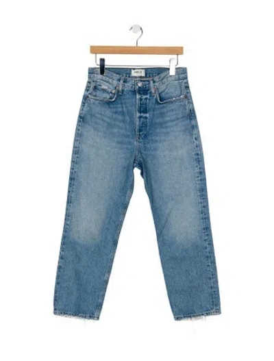 Pre-owned Agolde High-rise Straight Leg Jeans In Blue