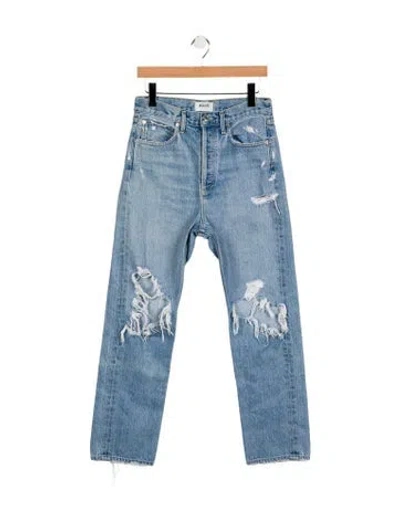 Pre-owned Agolde High-rise Straight Leg Jeans In Blue