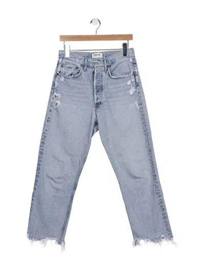 Pre-owned Agolde High-rise Straight Leg Jeans In Blue