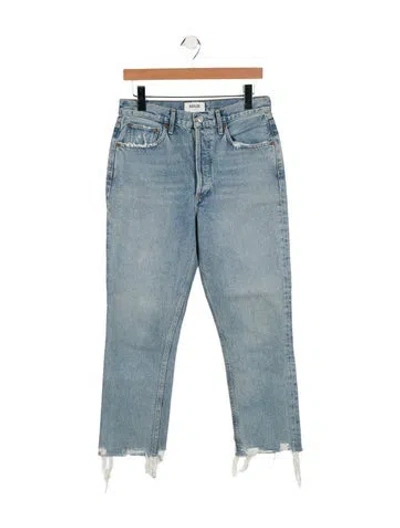Pre-owned Agolde High-rise Straight Leg Jeans In Blue