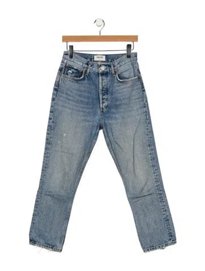 Pre-owned Agolde High-rise Straight Leg Jeans In Blue
