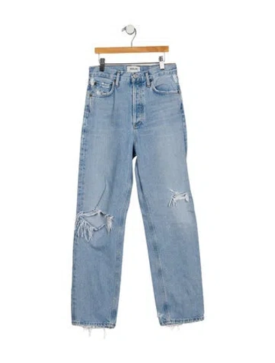 Pre-owned Agolde High-rise Straight Leg Jeans In Blue