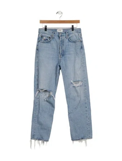 Pre-owned Agolde High-rise Straight Leg Jeans In Blue