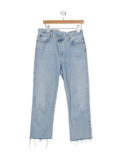 Pre-owned Agolde High-rise Straight Leg Jeans In Blue