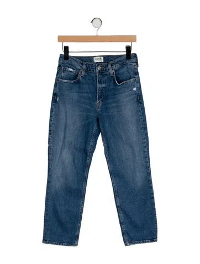 Pre-owned Agolde High-rise Straight Leg Jeans In Blue