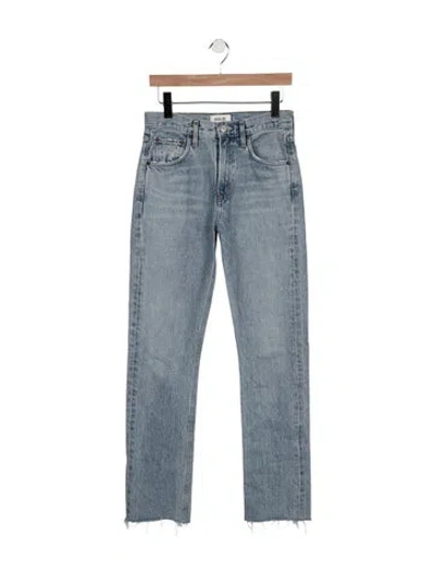 Pre-owned Agolde High-rise Straight Leg Jeans In Blue