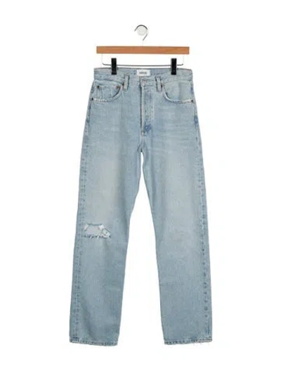 Pre-owned Agolde High-rise Straight Leg Jeans In Blue