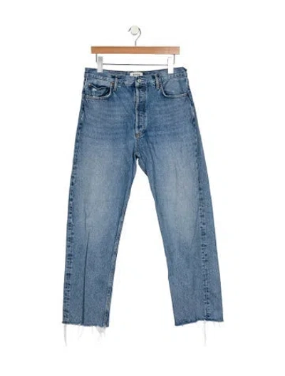 Pre-owned Agolde High-rise Straight Leg Jeans In Blue