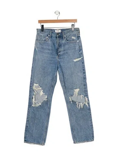 Pre-owned Agolde High-rise Straight Leg Jeans In Blue