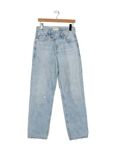 Pre-owned Agolde High-rise Straight Leg Jeans In Blue