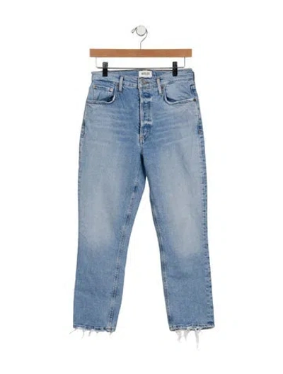 Pre-owned Agolde High-rise Straight Leg Jeans In Blue