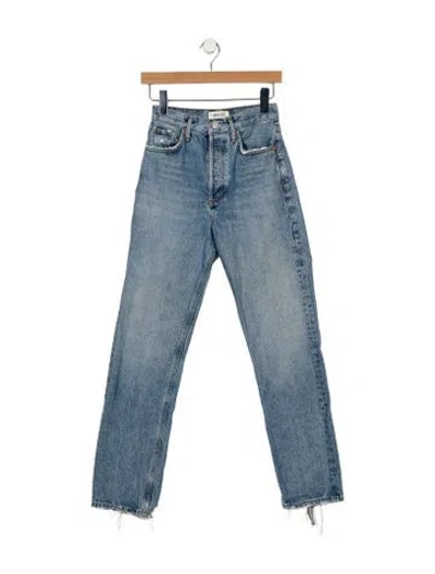 Pre-owned Agolde High-rise Straight Leg Jeans In Blue