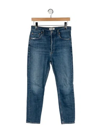 Pre-owned Agolde High-rise Straight Leg Jeans In Blue