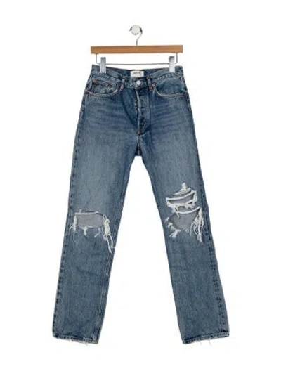 Pre-owned Agolde High-rise Straight Leg Jeans In Blue