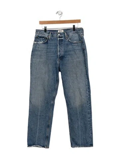 Pre-owned Agolde High-rise Straight Leg Jeans In Blue