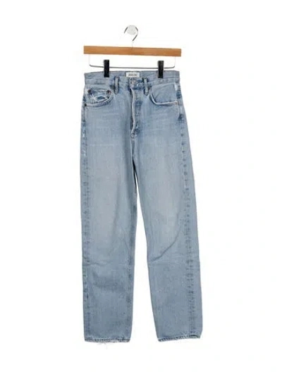 Pre-owned Agolde High-rise Straight Leg Jeans In Blue