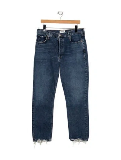 Pre-owned Agolde High-rise Straight Leg Jeans In Blue