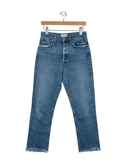 Pre-owned Agolde High-rise Straight Leg Jeans In Blue
